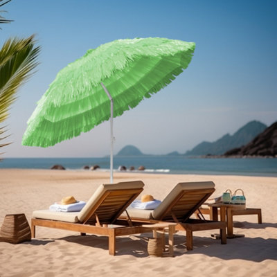 Sundaze 1.6M Green Hawaiian Parasol Outdoor Beach Patio Umbrella Uv Protection
