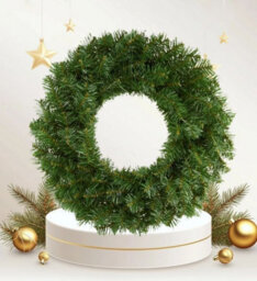 Premier Decorations Limited 2X Large Plain Christmas Door Wreath 50Cm Green Artificial Door Decoration - thumbnail 2