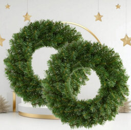 Premier Decorations Limited 2X Large Plain Christmas Door Wreath 50Cm Green Artificial Door Decoration