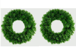 Premier Decorations Limited 2X Large Plain Christmas Door Wreath 50Cm Green Artificial Door Decoration - thumbnail 6
