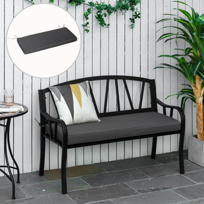 Outsunny Garden Bench Cushion 2 Seater Seat Pad Indoor& Outdoor Use Grey - image 1
