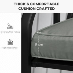 Outsunny Garden Bench Cushion 2 Seater Seat Pad Indoor& Outdoor Use Grey - thumbnail 7