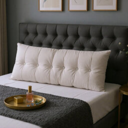 Living And Home Light Gray Washable Chenille Cushion Headboard Pillow, 180Cm W X 60Cm H - thumbnail 3