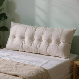 Living And Home Light Gray Washable Chenille Cushion Headboard Pillow, 180Cm W X 60Cm H - thumbnail 1