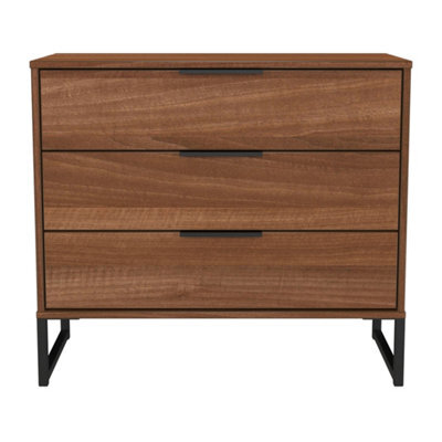Beijing 3 Drawer Chest Of Drawers In Noche Walnut (Ready Assembled) - image 1