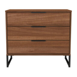 Beijing 3 Drawer Chest Of Drawers In Noche Walnut (Ready Assembled) - thumbnail 1