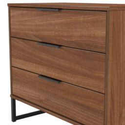 Beijing 3 Drawer Chest Of Drawers In Noche Walnut (Ready Assembled) - thumbnail 4