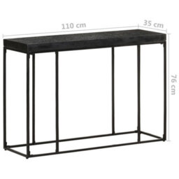 Berkfield Console Table Black 110X35X76 Cm Solid Acacia And Mango Wood - thumbnail 6