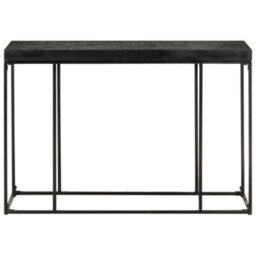 Berkfield Console Table Black 110X35X76 Cm Solid Acacia And Mango Wood - thumbnail 2