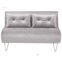 Beliani Sofa Bed 2 Seater Vestfold Velvet Grey