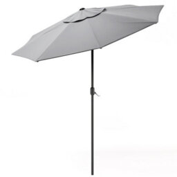 Living And Home 3M Large Rotating Garden Parasol Outdoor Beach Umbrella Patio Sun Shade Crank Tilt No Base, Light Grey - thumbnail 2
