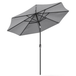 Living And Home 3M Large Rotating Garden Parasol Outdoor Beach Umbrella Patio Sun Shade Crank Tilt No Base, Light Grey - thumbnail 3