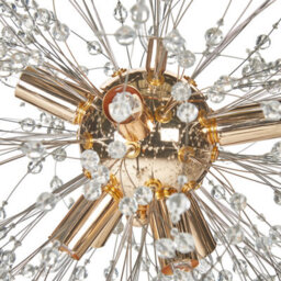 Beliani Crystaal 8-Bulb Crystal Bead Pendant Lamp, Gold Base, Contemporary Statement Lighting - thumbnail 4