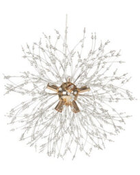 Beliani Crystaal 8-Bulb Crystal Bead Pendant Lamp, Gold Base, Contemporary Statement Lighting - thumbnail 2