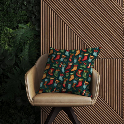 Warren Reed Designer Christmas Stockings Outdoor Cushion 60Cm X 60Cm