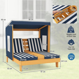 Cup Holders And Awning  Double Chaise Lounge - thumbnail 2