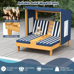 Cup Holders And Awning  Double Chaise Lounge - thumbnail 3