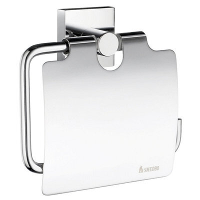 Smedbo Chrome Wall Mounted Toilet Roll Holder With Lid Cover