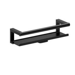 Cosmic Bathroom Shelf, Bathroom Organizer,  With Glass Wiper Brushed Black Pvd , Architect S+ Collection