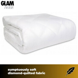 Glamhaus King Size Electric Blanket - Fitted Mattress Bed Cover - White Diamond Quilted - Settings For Feet And Body, Timer - thumbnail 2