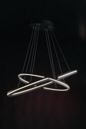 Luminosa Lighting Luminosa Clarke Led 2 Ring Pendant Ceiling Light Black 4500Lm 3000K 80X40+60X30Cm - thumbnail 4
