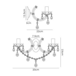 Luminosa Lighting Luminosa Gabrielle Wall Lamp 2 Light E14 Glass Sconce & Glass Droplets/polished Chrome - thumbnail 5