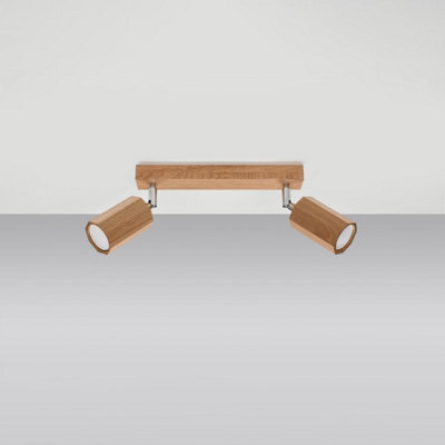Luminosa Lighting Luminosa Zeke Oak Octagon Twin Ceiling Spotlight Wood, 2X Gu10 - image 1