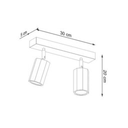 Luminosa Lighting Luminosa Zeke Oak Octagon Twin Ceiling Spotlight Wood, 2X Gu10 - thumbnail 4