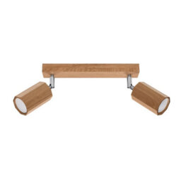 Luminosa Lighting Luminosa Zeke Oak Octagon Twin Ceiling Spotlight Wood, 2X Gu10 - thumbnail 3