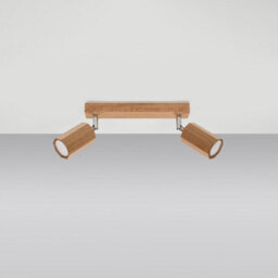 Luminosa Lighting Luminosa Zeke Oak Octagon Twin Ceiling Spotlight Wood, 2X Gu10