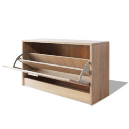 Berkfield Shoe Storage Bench Oak 80X24X45 Cm - thumbnail 4