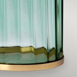 Luminosa Lighting Elstead Reno Table Lamp Metalwork Aged Brass, Green Glass - thumbnail 4
