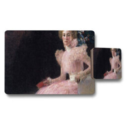 Benjamin Tate Design Impressionist Pink Dress Woman Placemat And Coaster Set - thumbnail 1