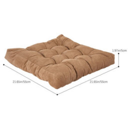 Living And Home Supportive And Comfortable Corduroy Chair Cushion Seat Pad Tatami Cushion Indoor And Outdoor 55Cm W X 55Cm D X 5Cm H Light Coffee - thumbnail 9