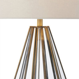 First Choice Lighting Polly - Antique Brass 50Cm Table Lamp With Faux Linen Shade - thumbnail 4