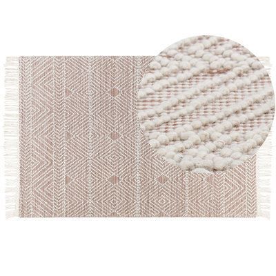 Beliani Rug Kestel Brown Beige 160 X 230 Cm Wool - image 1