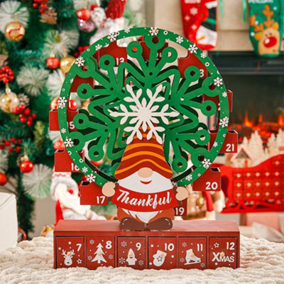 Living And Home Christmas Decoration Tabletop Ferris Wheel Advent Calendar With Base - image 1