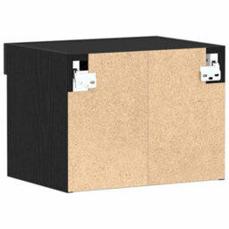 Berkfield Modern Wall Cabinet With Led Lights Black Oak 40X30X30 Cm - thumbnail 8