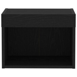 Berkfield Modern Wall Cabinet With Led Lights Black Oak 40X30X30 Cm - thumbnail 6