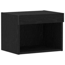 Berkfield Modern Wall Cabinet With Led Lights Black Oak 40X30X30 Cm - thumbnail 1