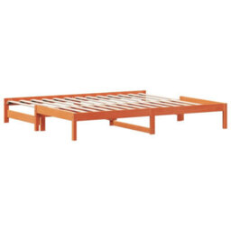 Berkfield Day Bed With Trundle Without Mattress Wax Brown 80X200 Cm - thumbnail 6