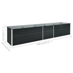 Berkfield Garden Raised Bed Galvanised Steel 400X80X45 Cm Anthracite - thumbnail 6