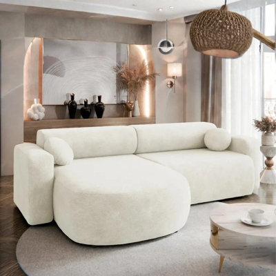 Nicelo Cream Corner Sofa Bed Has Storage Modern Style And Everyday Comfort - image 1