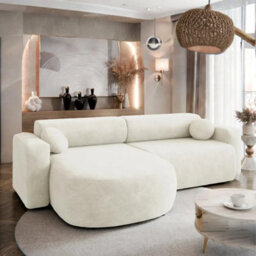Nicelo Cream Corner Sofa Bed Has Storage Modern Style And Everyday Comfort - thumbnail 1