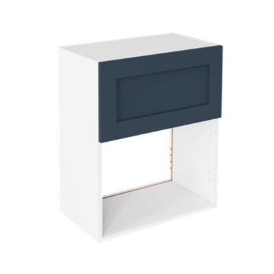 Kitchen Kit Microwave Housing Wall Unit 600mm Shaker - Matt Indigo Blue - image 1