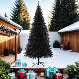 Walplus Artificial Christmas Tree With Stand Black 210 Cm Pvc - thumbnail 2