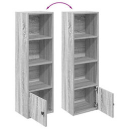 Berkfield Durable Bookcase Grey Sonoma 31X24X102 Cm Engineered Wood - thumbnail 8