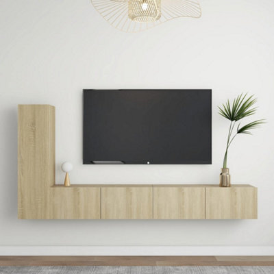Berkfield 3 Piece Tv Cabinet Set Sonoma Oak Engineered Wood - image 1