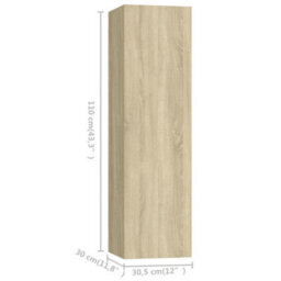 Berkfield 3 Piece Tv Cabinet Set Sonoma Oak Engineered Wood - thumbnail 7