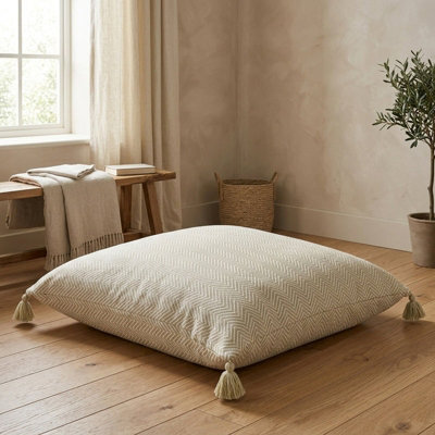 Madison & Mayfair Olive Green Cushion With Tassels - image 1